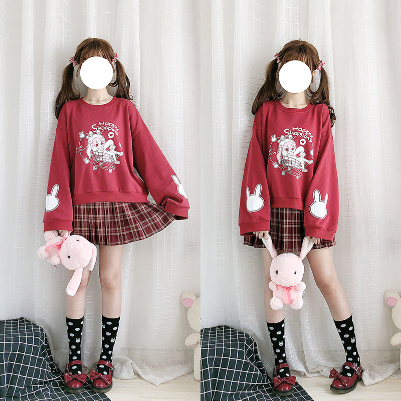 Happy Shopping Cart Horn Long-sleeved Sweater UB3479