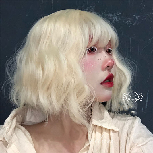 "SHORT BLONDE CURLY HAIR" WIG H081803