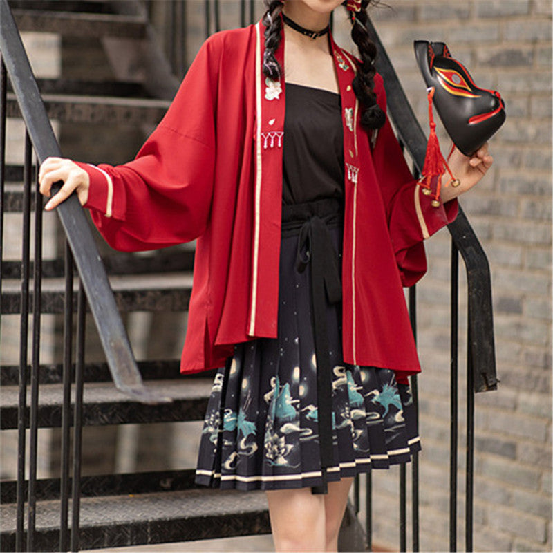 HANFU AIRPLANE SLEEVE SHORT PLEATED SKIRT UB3314