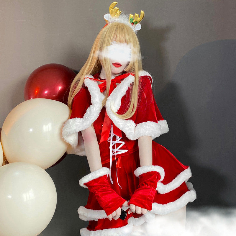 christmas CAPE HOODED CHRISTMAS OUTFIT CLOAK UB3269