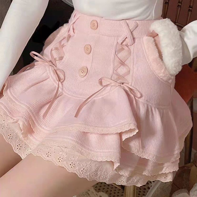 Pink High Waist Skirt UB96059