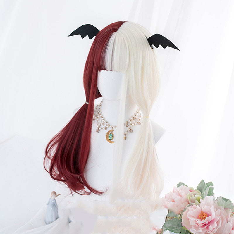 [@oxdessyxo] "LOLITA RED  WHITE LONG STRAIGHT / CURLY" WIG N082511