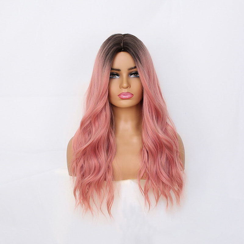 Gradient Pink Long Curly Wig UB6232