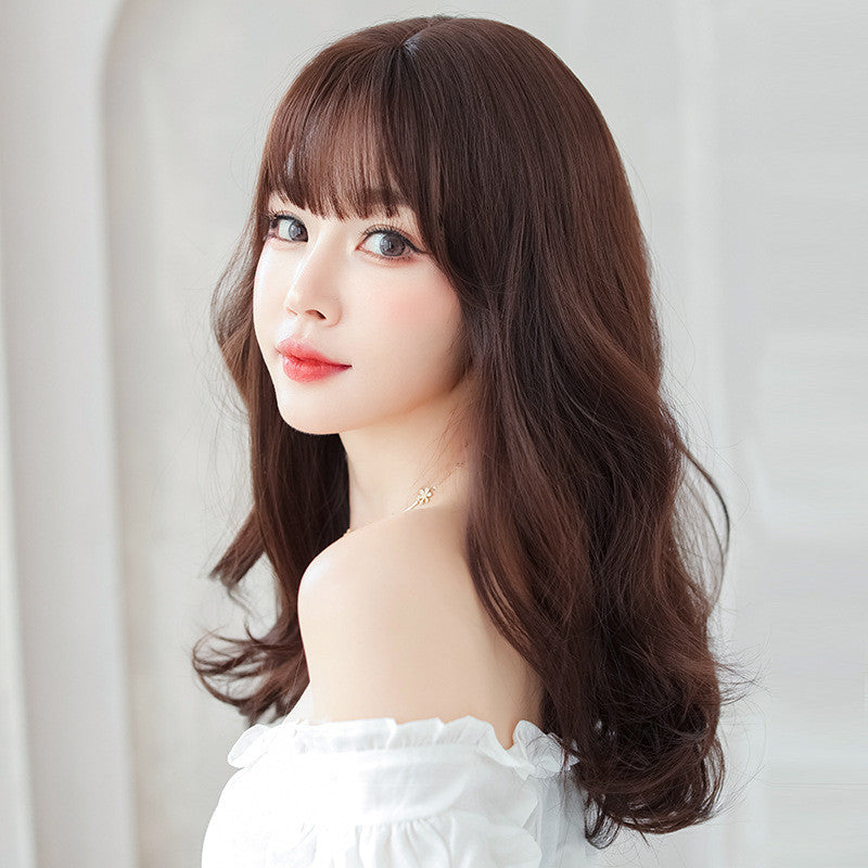 AIR BANGS CHOCOLATE WAVY CURLY LONG WIG UB3339