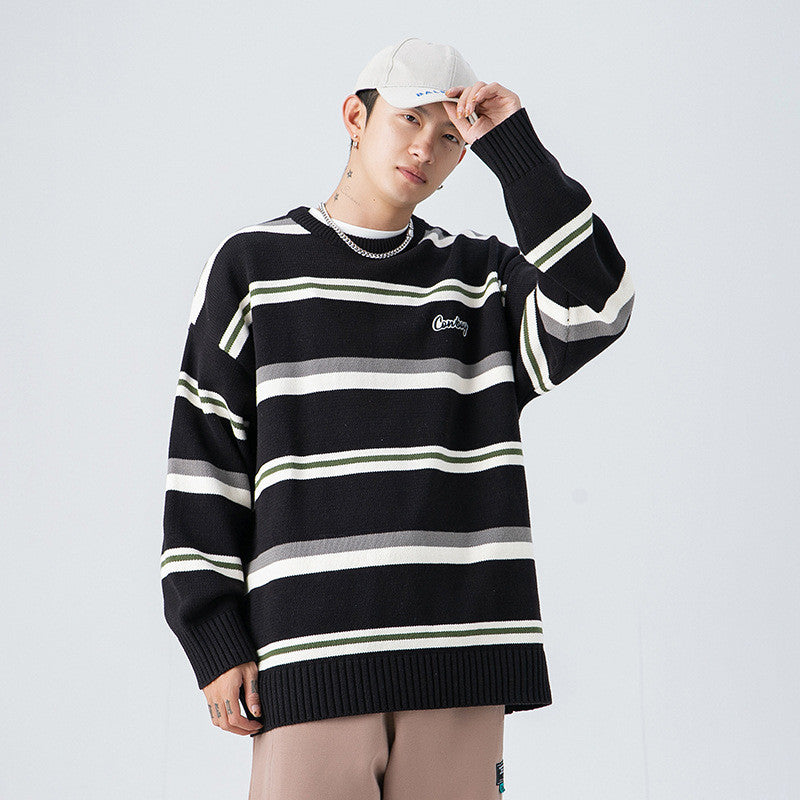 STRIPED EMBROIDERED SWEATER UB3442