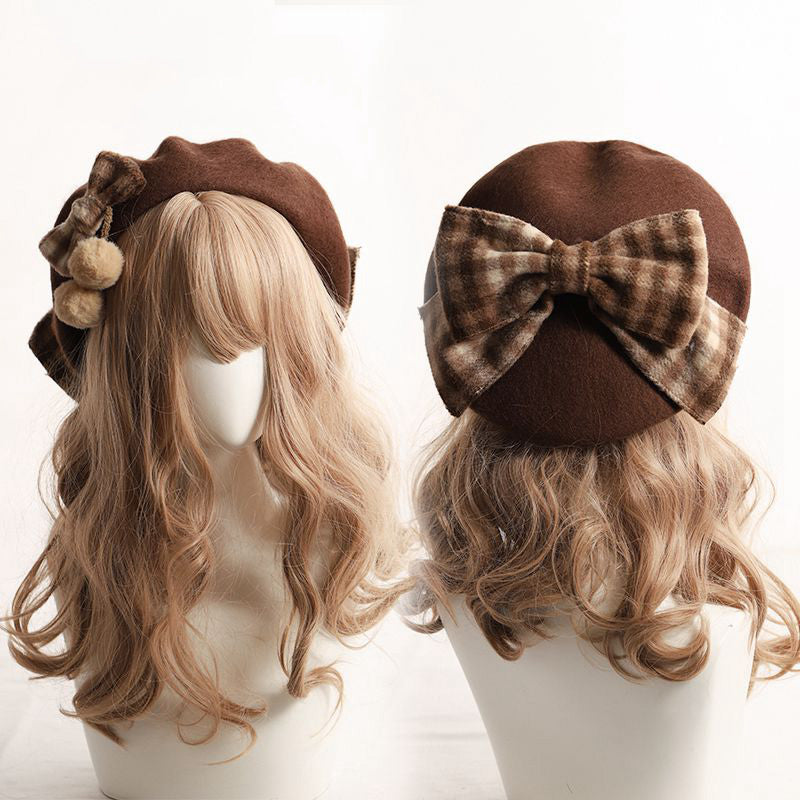 VINTAGE BIG BOW BERET UB3414