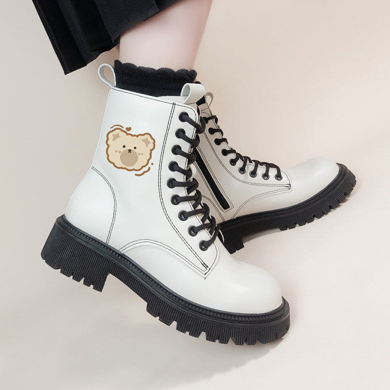 WHITE CARTOON BEAR MARTIN BOOTS UB3379