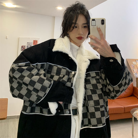 Checkerboard Cotton Coat UB3446