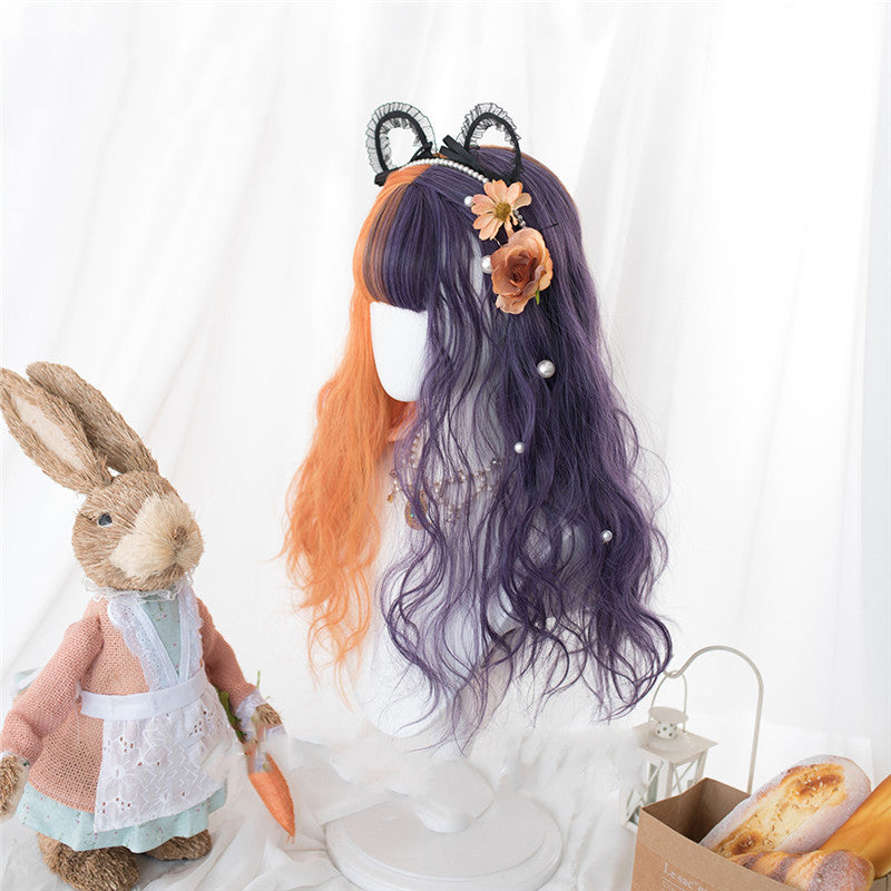 [Uoobox custom pre-sale] PURPLE ORANGE COLOR MATCHING LONG CURLY WIG UB3317