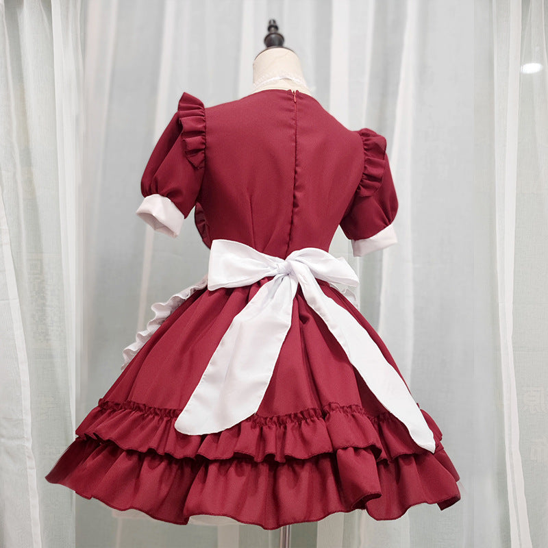 Red Lolita Sexy Maid Outfit Dress UB3457