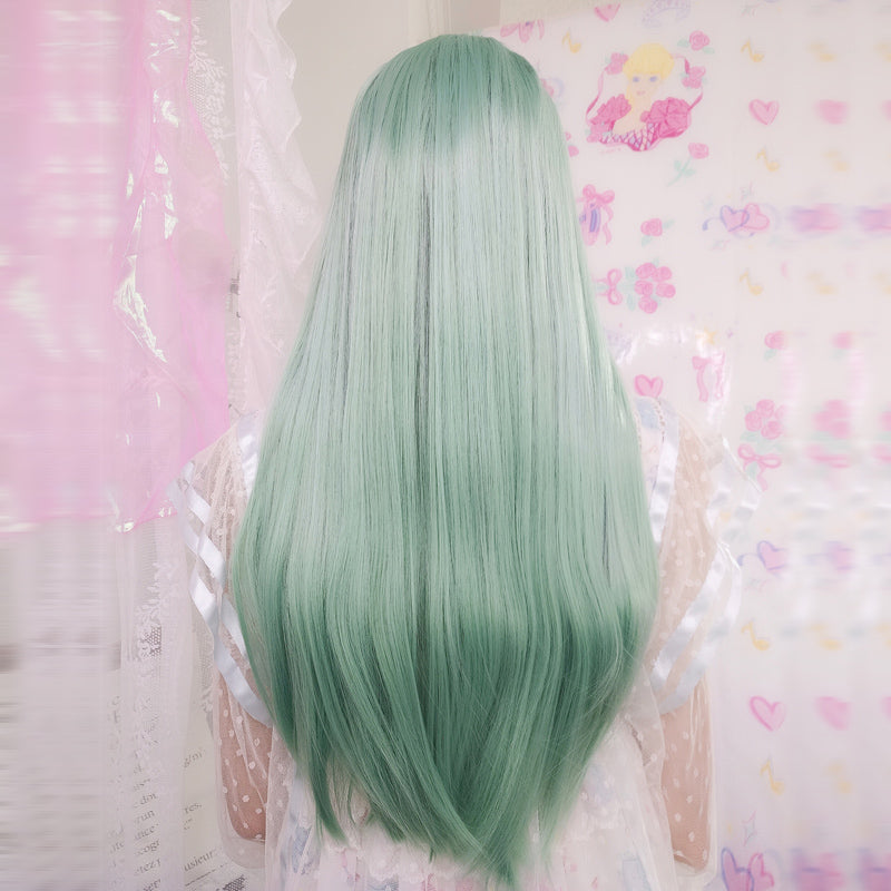 [@id0lls ] "GREEN" LONG STRAIGHT WIG K081607REVIEW