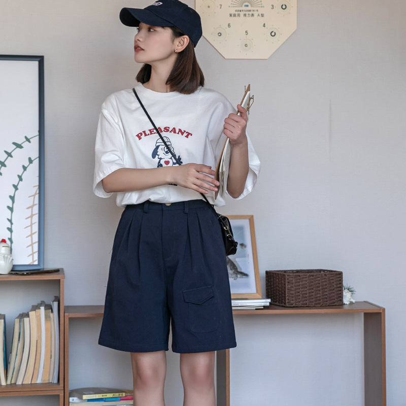 Japanese College Style Wide Leg Pants Shorts UB6324