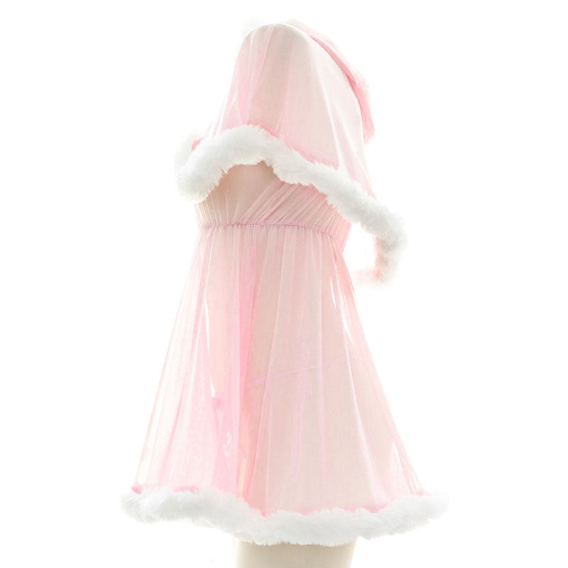 Plush Edge Transparent Dress Nightdress UB6261