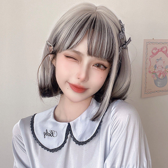 Angel | Black White Mixed Color Short Wig UB6400