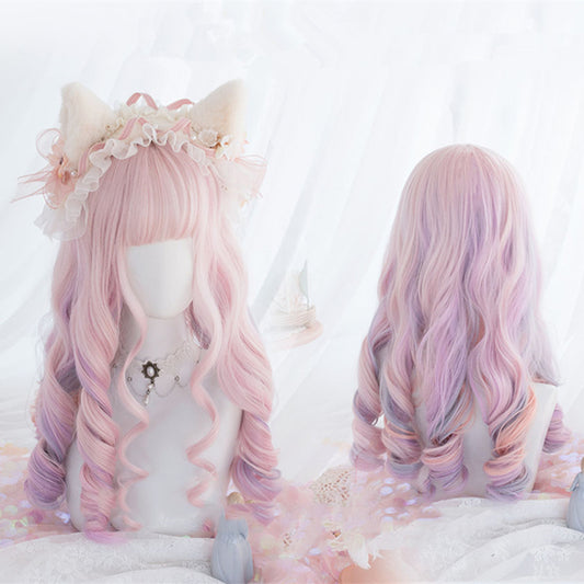 "GRADIENT PINK LONG CURLY HAIR" WIG H081302