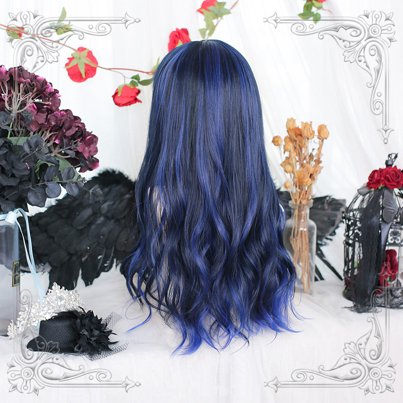 Galaxy Blue Big Wavy Long Curly Wig UB6250