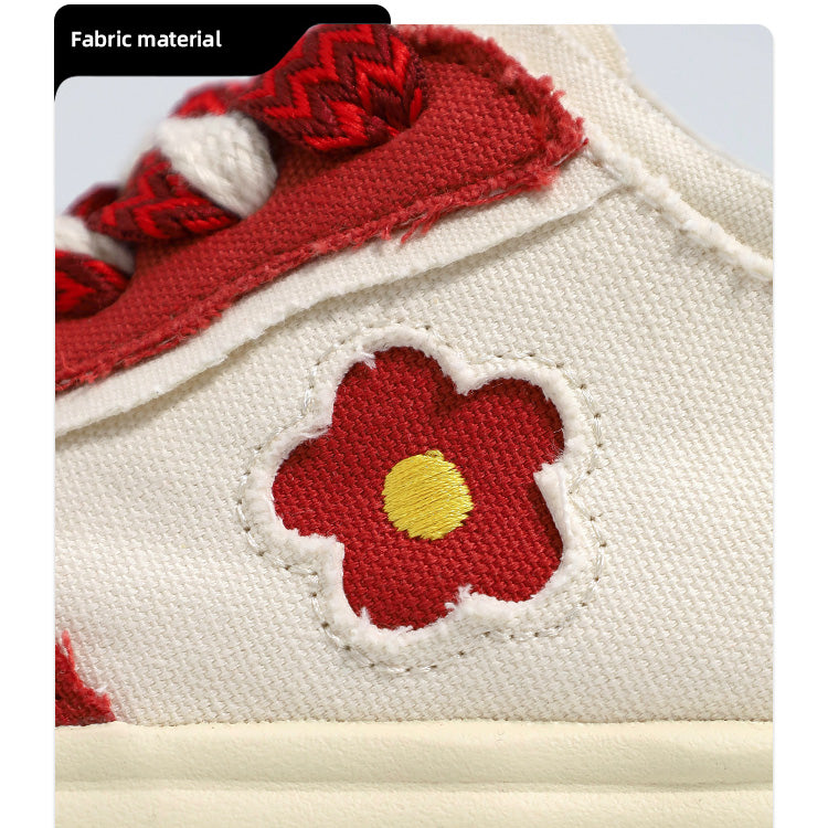 Red Flower Canvas Shoes Platform Shoes UB6327