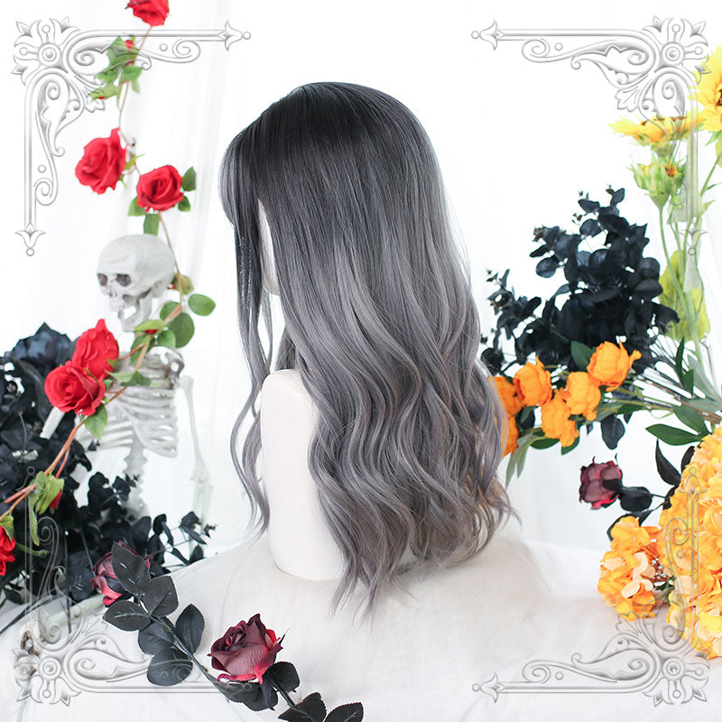 "GRADIENT GRAY LONG CURLY HAIR" WIG H081904