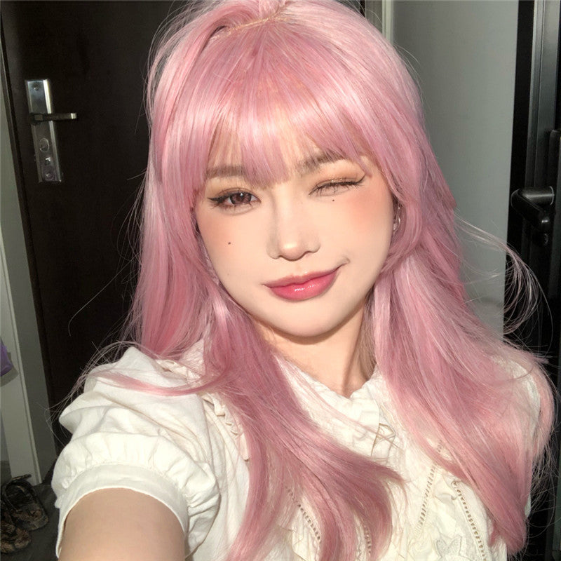 " LONG STRAIGHT PINK HAIR "WIG H082101