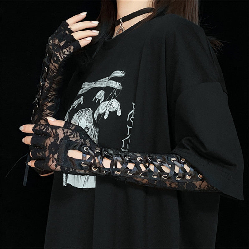 Lace Strap Half Finger Gloves ER5746