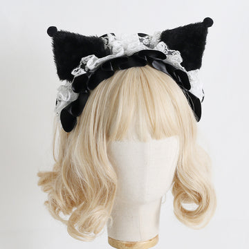 Little Devil Kuromi Lace Bow Headband UB6279