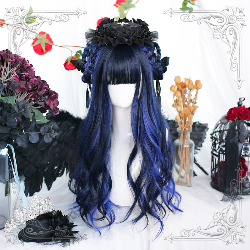 Galaxy Blue Big Wavy Long Curly Wig UB6250