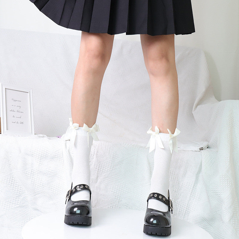 Lolita Soft Cute Dark Black Bright Silk Socks ER5820