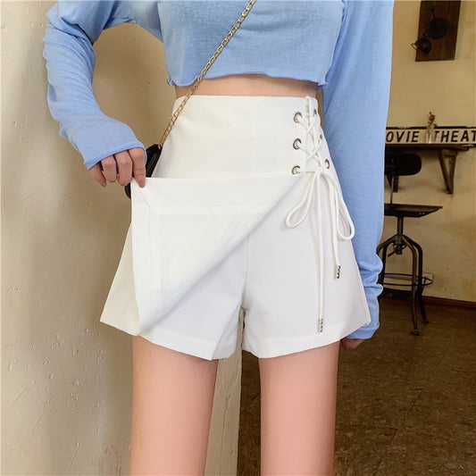 "HIGH WAISTED STRAIGHT CASUAL SHORTS UB3187