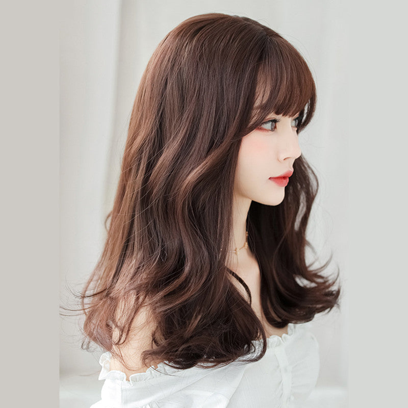 AIR BANGS CHOCOLATE WAVY CURLY LONG WIG UB3339