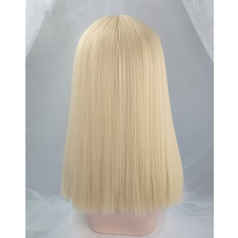 Golden Clavicle Medium Length Straight Short Wig UB3502