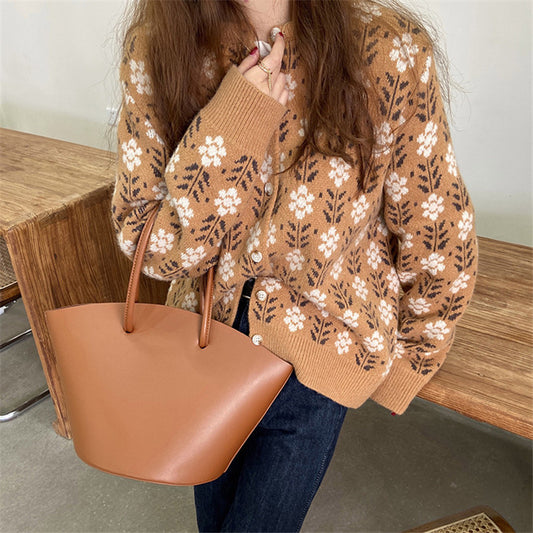 VINTAGE FLOWER SWEATER COAT UB3156