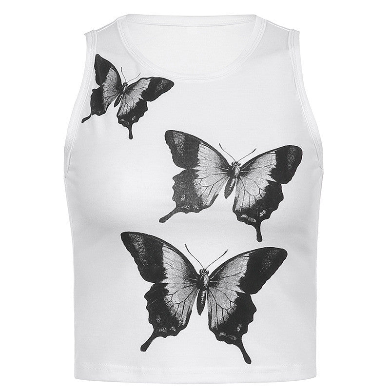 Butterfly Print Vest ER5813