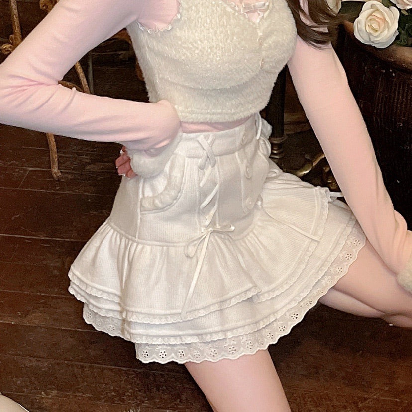 Pink High Waist Skirt UB96059