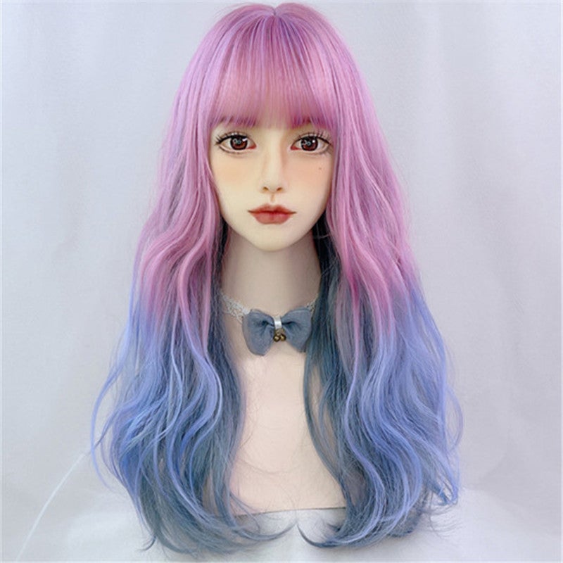 [@e.unjee] PURPLE GRADIENT BLUE LONG CURLY WIG UB3283