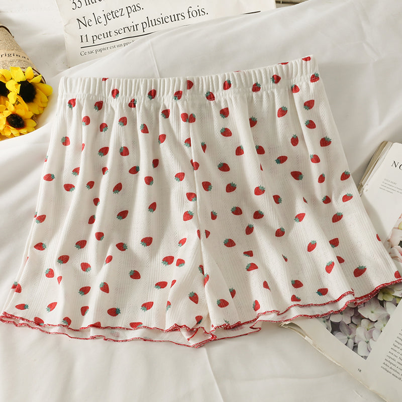 Sweet Strawberry Print Crop Camisole Shorts Set UB6301