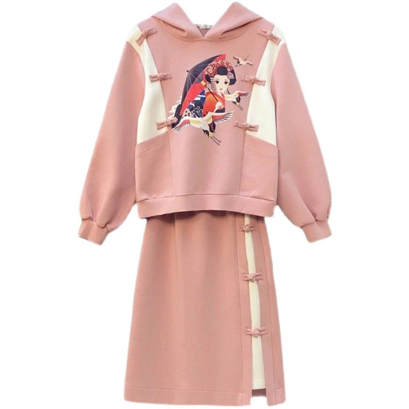 HANFU CHINESE STYLE ELEMENT SWEATER SUIT UB3295