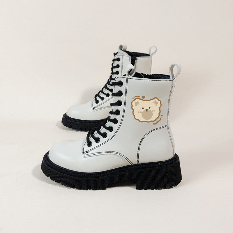 WHITE CARTOON BEAR MARTIN BOOTS UB3379