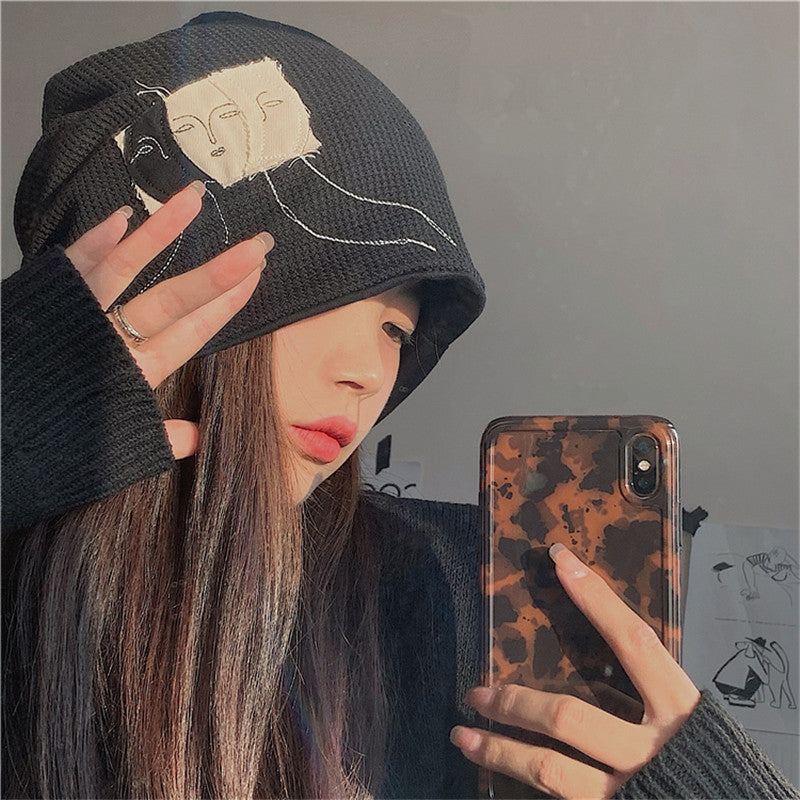 Black Knitted Wool Pile Hat ER5832