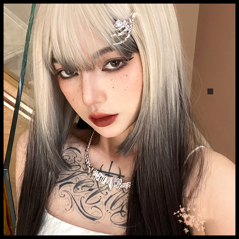 Lolita Daily Sweet Cute Gradient Black Straight Hair Wig UB3511