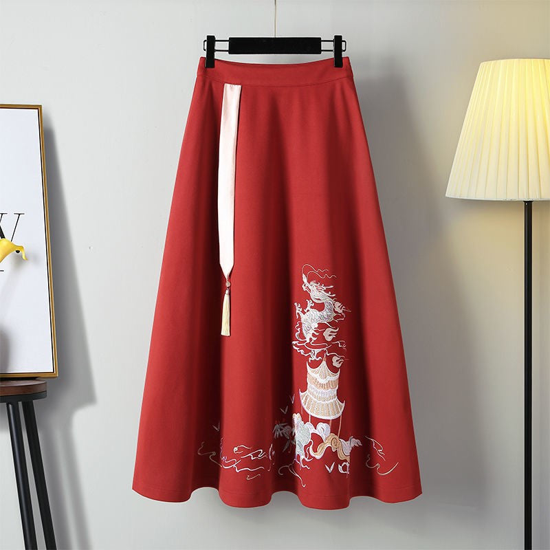 TWO PIECE CHINESE STYLE HANFU SUIT SKIRT UB3312