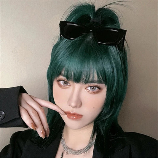 AIR BANGS DARK GREEN SHORT WIG UB3279
