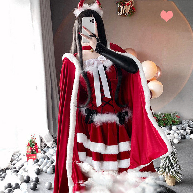 RED CATWOMAN DEVIL CHRISTMAS MAID OUTFIT UB3272