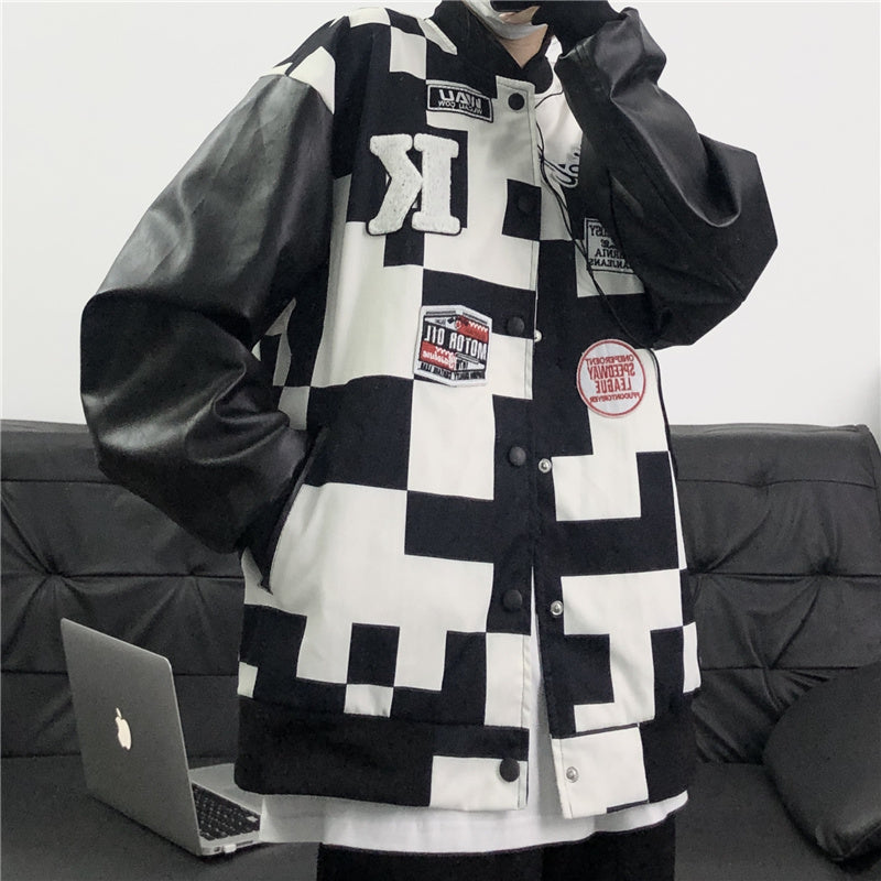 Retro black and white checkerboard jacket UB3449