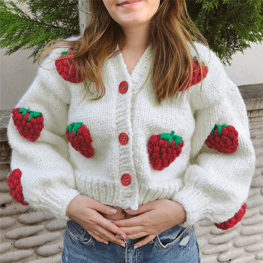 Cute Strawberry Sweater Jacket ER5838