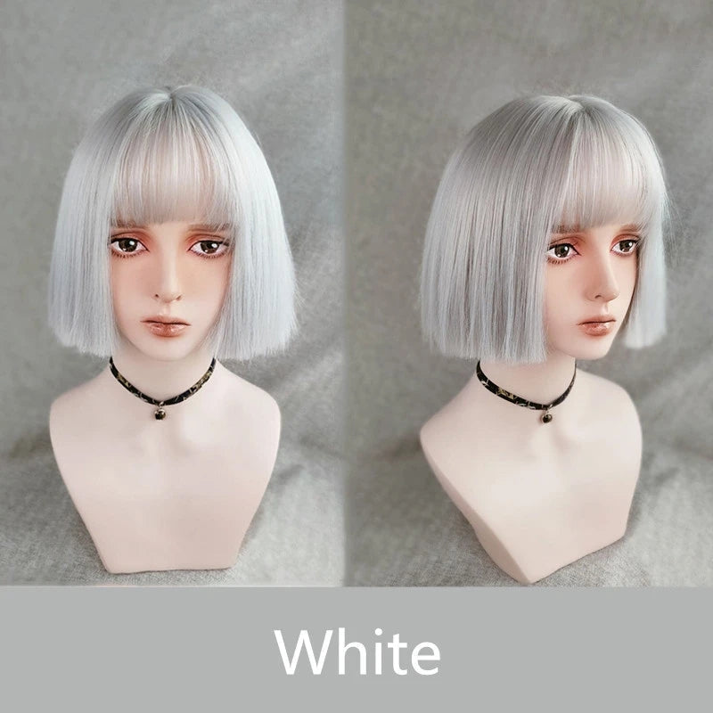 Silver White Short Straight Wig UB3316