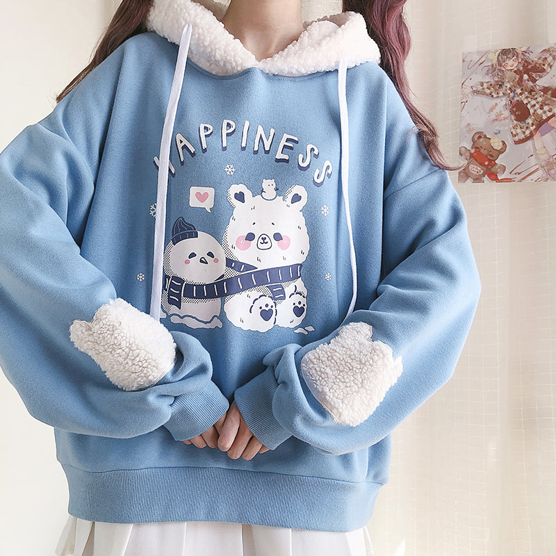Polar Bear Snowman Hoodie UB3478
