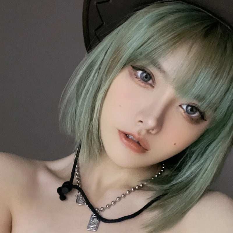 Grass Green Short Straight Wig UB3287