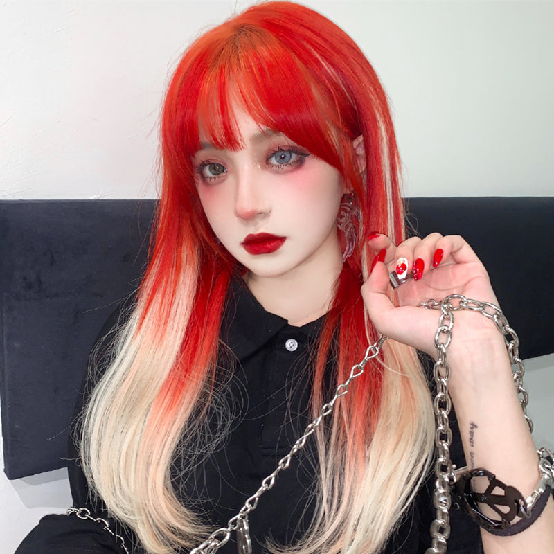 [ @beautyfromthorns  ] " GRADIENT RED LONG STRAIGHT HAIR " WIG H082014