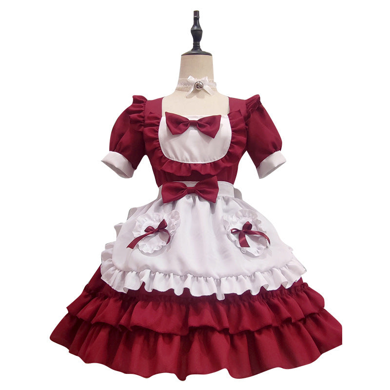 Red Lolita Sexy Maid Outfit Dress UB3457