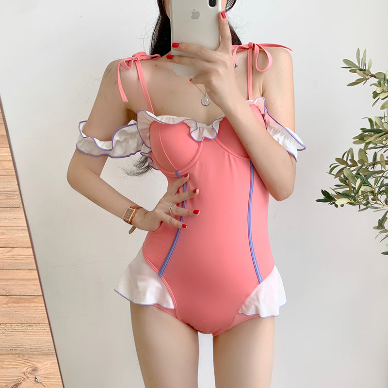 "CUTE PINK LACE TIE-UP" SWIMSUIT N052804